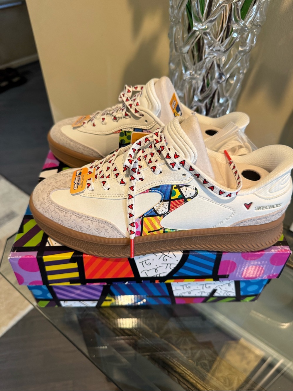 Skechers x Britto Landscape Multicolor Pop-Art Slip-ins Athletic Sneakers NIB